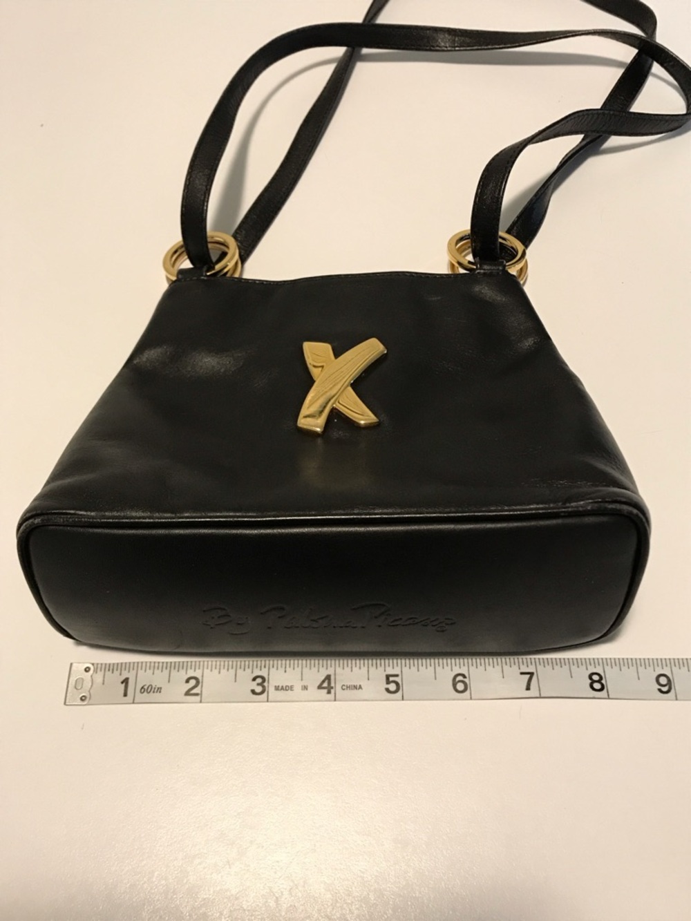 Vintage Paloma Picasso Shoulder bag or purse - black leather- made in Italy - Picture 9 of 10